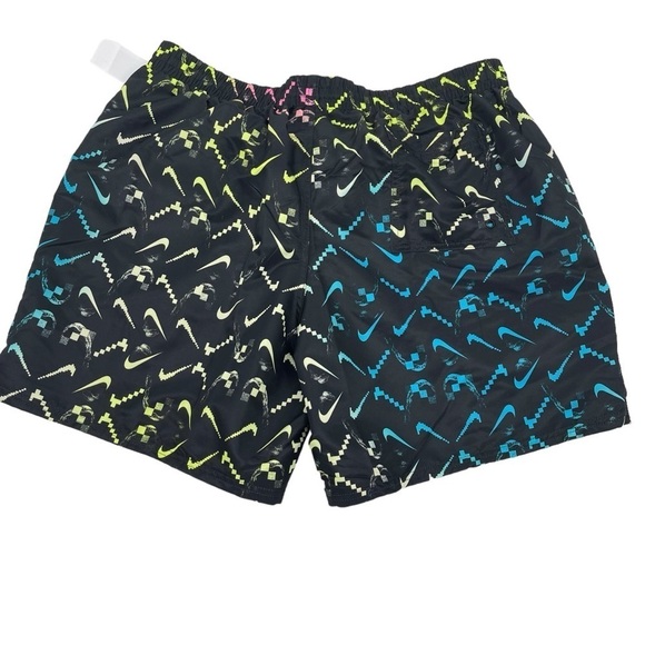 NIKE Mens size XXL All Over Logo Black Swim Trunks Shorts Swimwear lined 2XL NWT - Picture 5 of 8